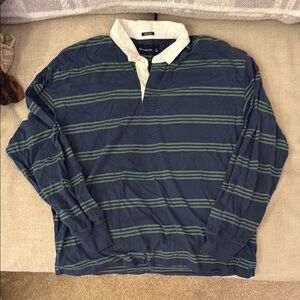 Men's Striped Polo Shirt - Blue and Green